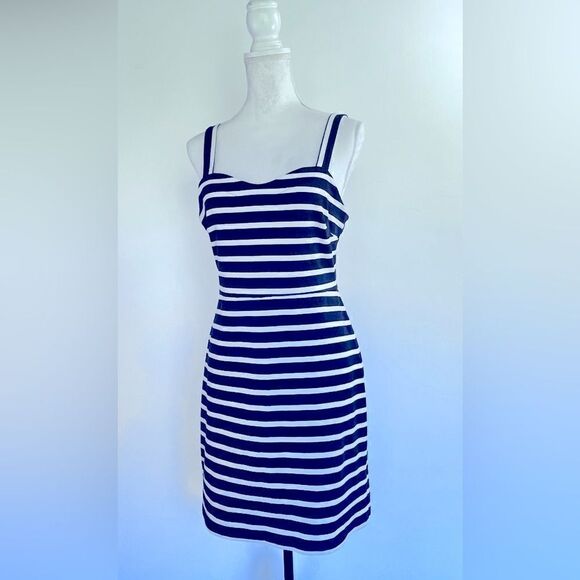 OLD NAVY MARINER NAUTICAL STRIPE SLEEVELESS MIDI DRESS SIZE M - Picture 10 of 14